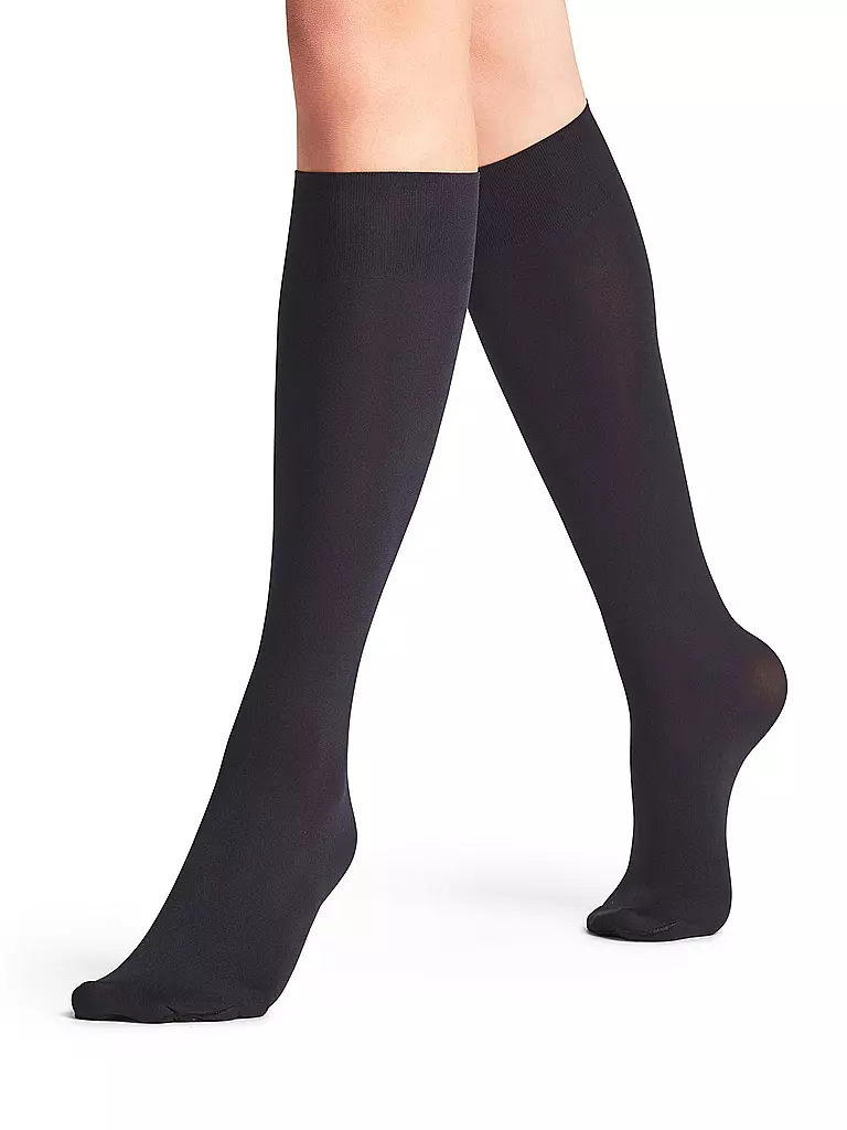 FALKE | Kniestrümpfe Seidenglatt 40 den marine | Bleu foncé