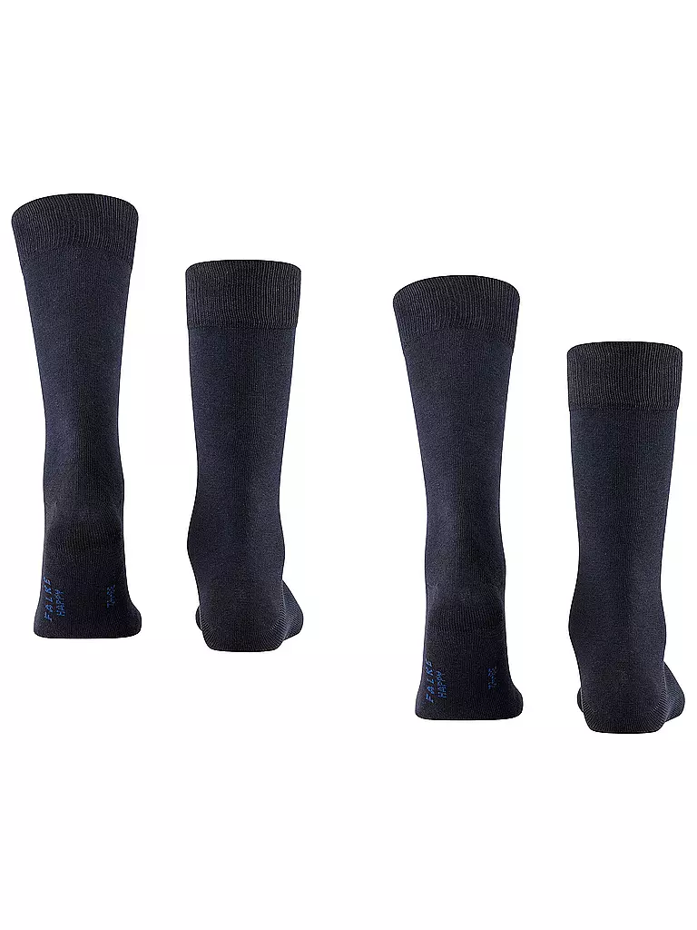 FALKE | Lot de 2 paires de chaussettes "Happy" (bleu marine foncé) | 