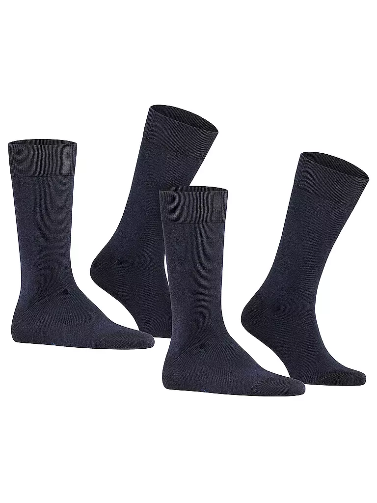 FALKE | Lot de 2 paires de chaussettes "Happy" (bleu marine foncé) | 