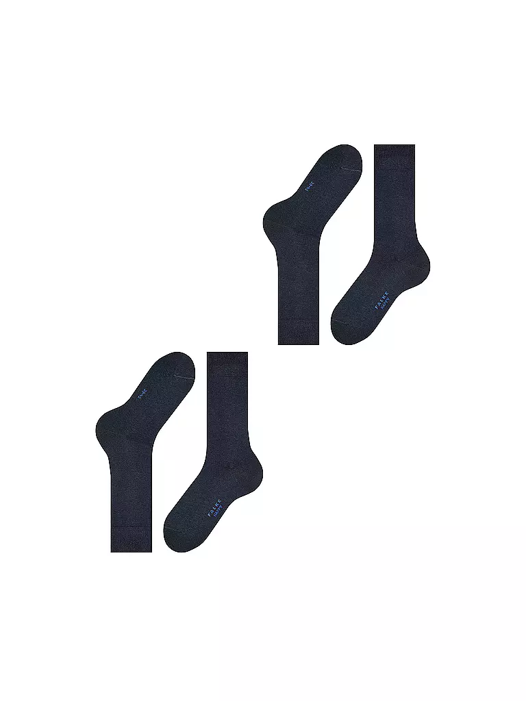 FALKE | Lot de 2 paires de chaussettes "Happy" (bleu marine foncé) | 