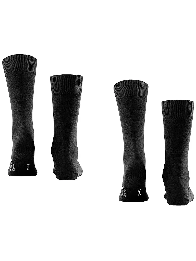 FALKE | Lot de 2 paires de chaussettes "Happy" (noir) | 