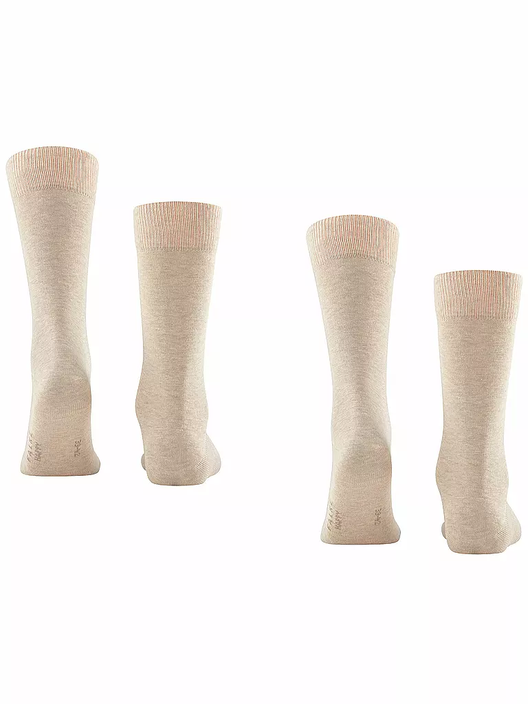FALKE | Lot de 2 paires de chaussettes "Happy" (sable chiné) | beige
