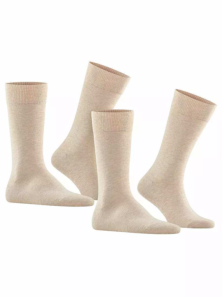 FALKE | Lot de 2 paires de chaussettes "Happy" (sable chiné) | beige