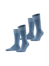 FALKE | Chaussettes, lot de 2 "Happy" (marine chiné) | Bleu