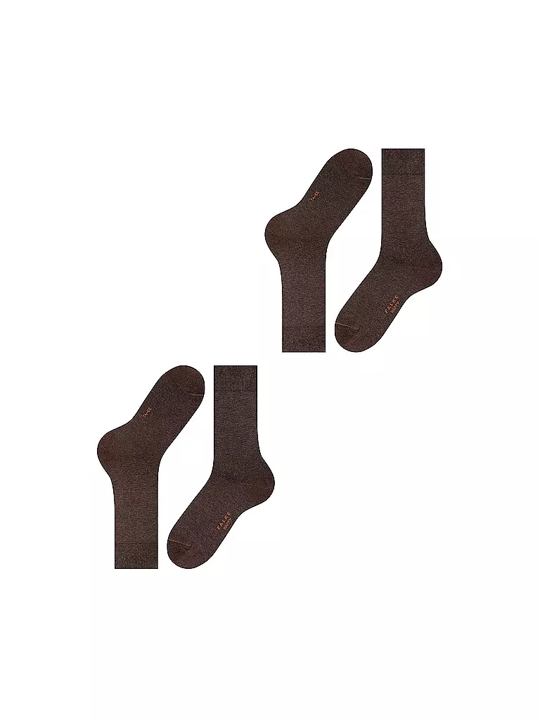 FALKE | Lot de 2 paires de chaussettes HAPPY marron foncé | braun