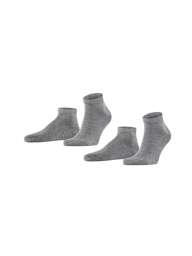 FALKE | Socquettes de sport lot de 2 "Happy" (gris clair chiné) | grau