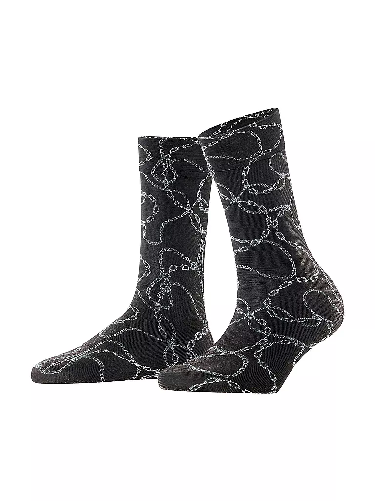FALKE | Socquettes fines JEWEL CASE 30DEN noir/argent | schwarz