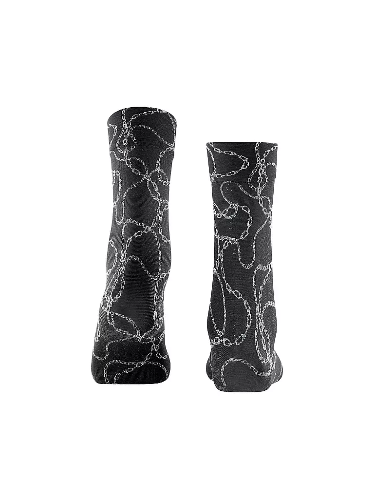 FALKE | Socquettes fines JEWEL CASE 30DEN noir/argent | schwarz