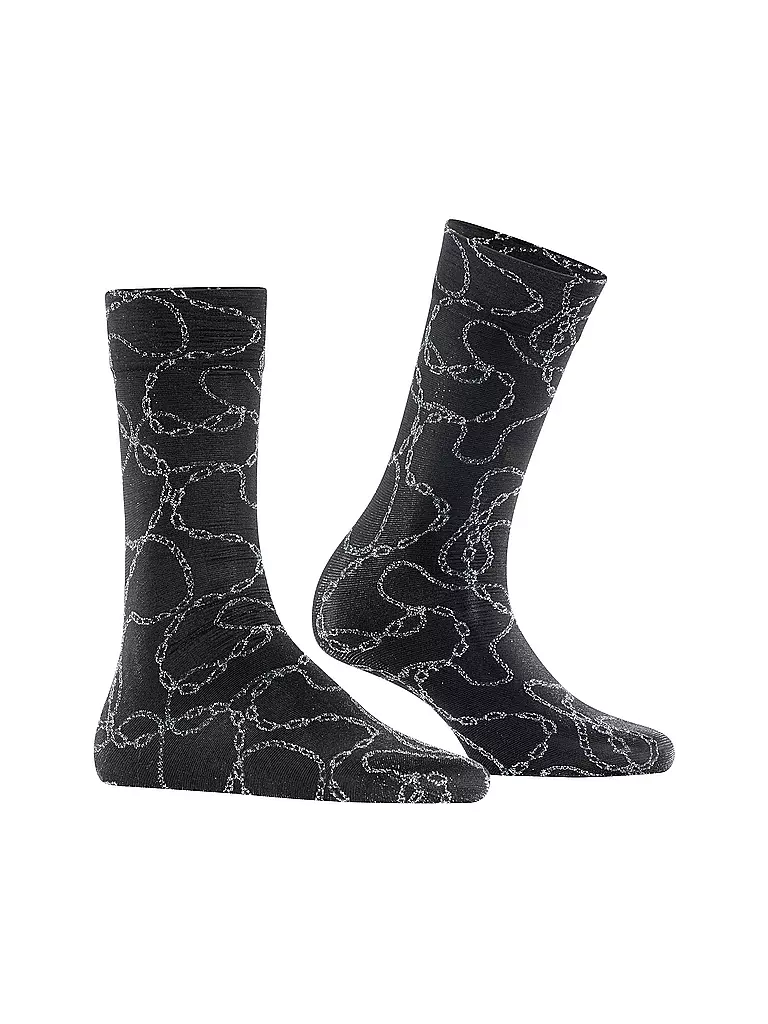 FALKE | Socquettes fines JEWEL CASE 30DEN noir/argent | schwarz