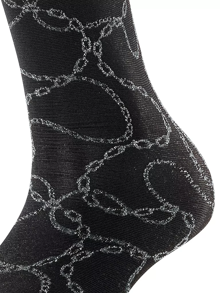 FALKE | Socquettes fines JEWEL CASE 30DEN noir/argent | schwarz