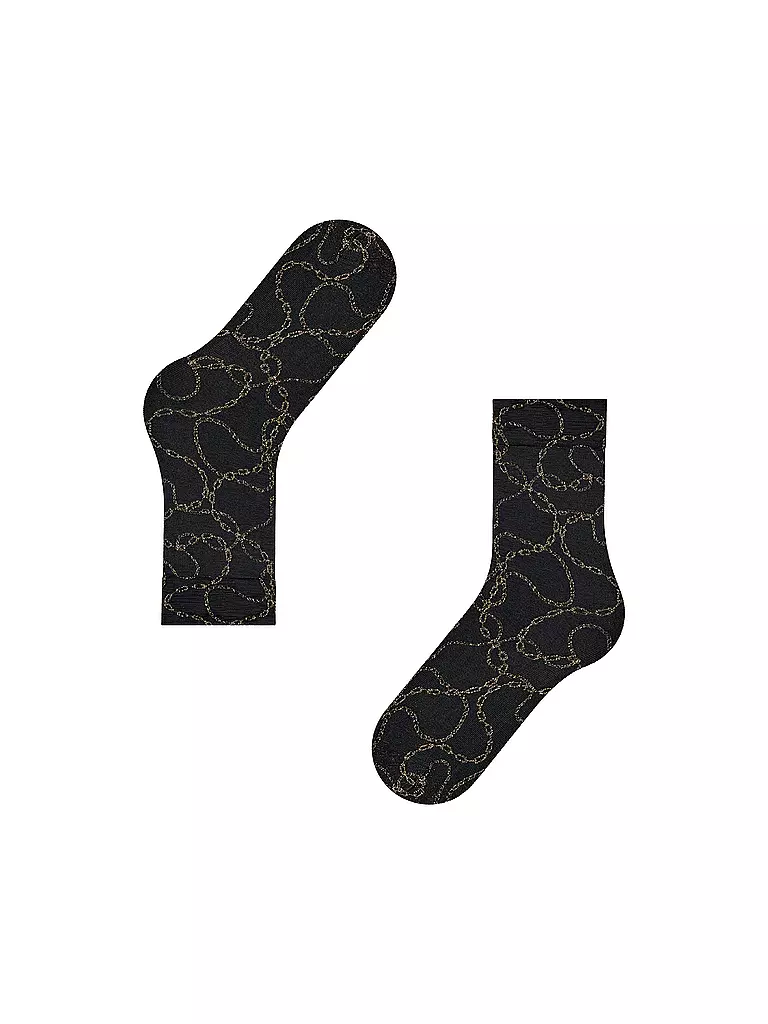FALKE | Socquettes fines JEWEL CASE 30DEN noir/or | schwarz
