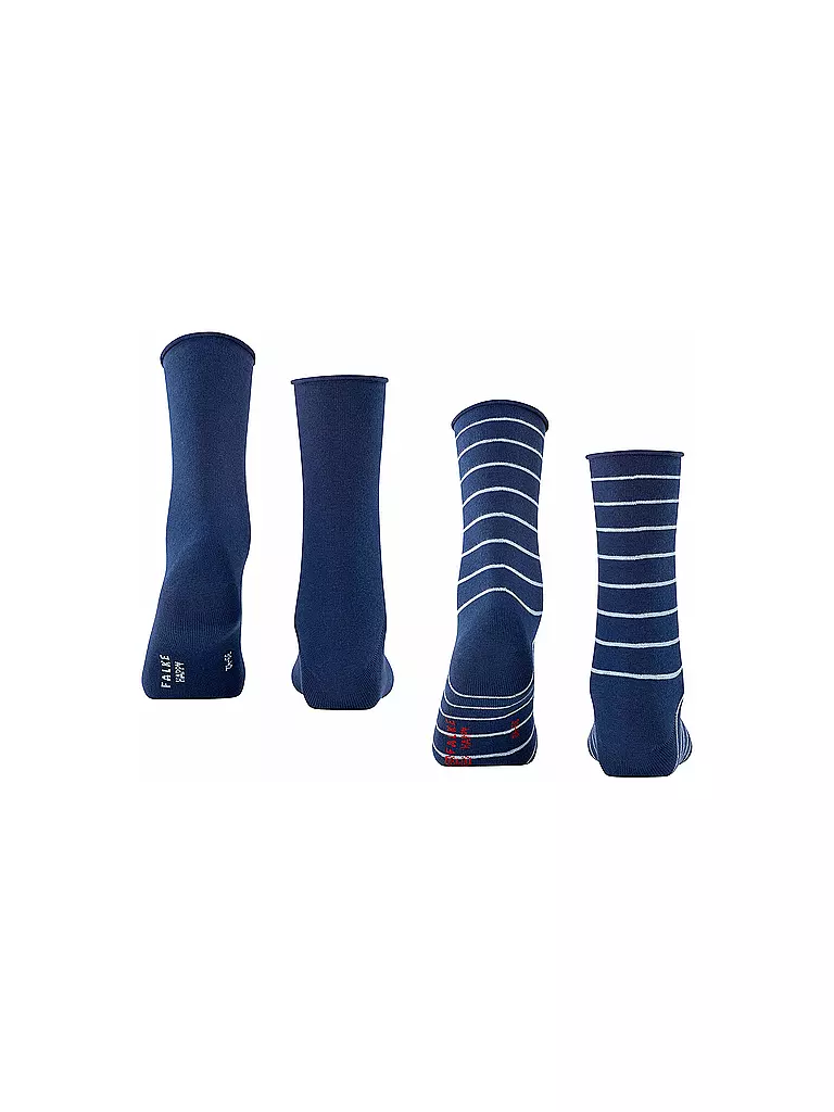 FALKE | Socquettes rayées Happy Stripe, lot de 2, bleu roi | Bleu