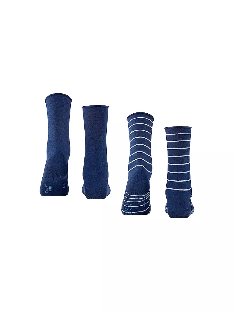 FALKE | Socquettes rayées Happy Stripe, lot de 2, bleu roi | 