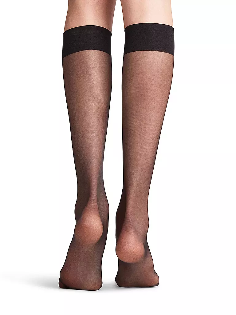 FALKE | Socquettes Seidenglatt 15 DEN noir | Noir