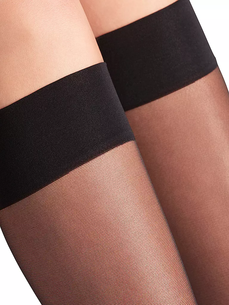 FALKE | Socquettes Seidenglatt 15 DEN noir | Noir