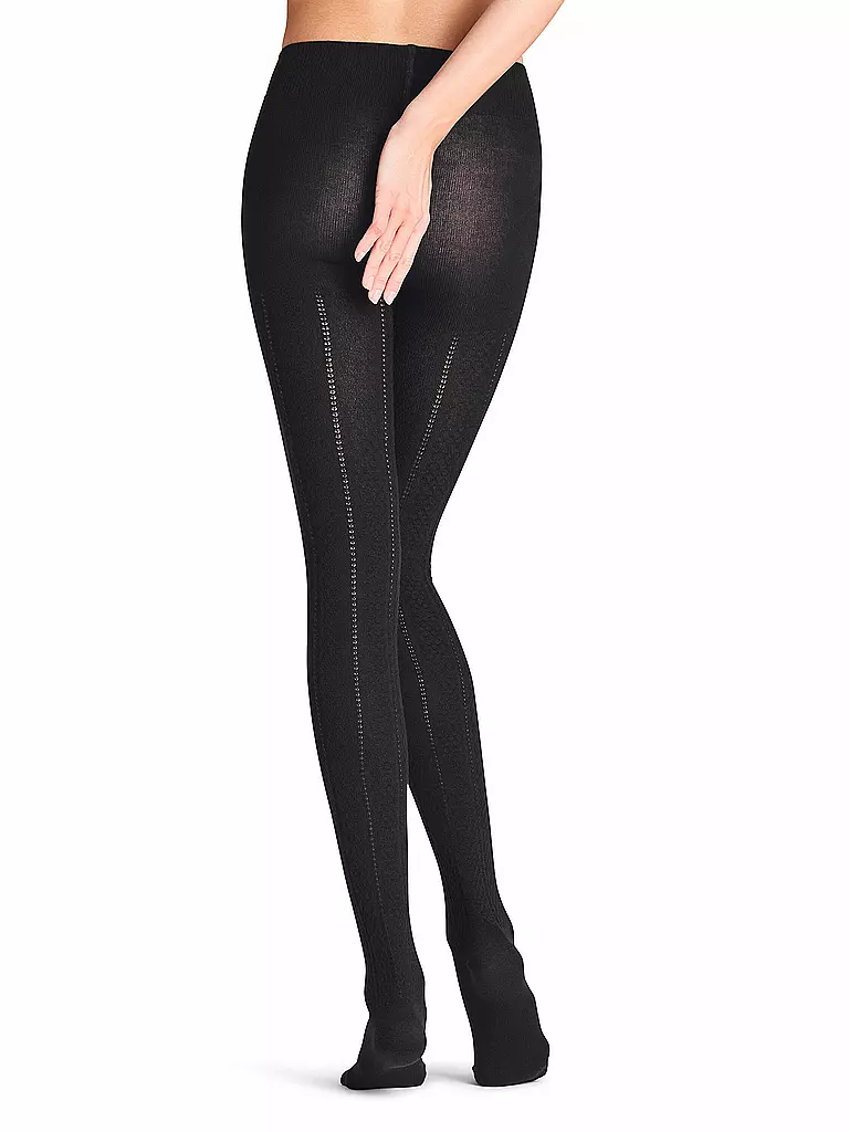 FALKE | Strickstrumpfhose NEEDLEPOINT black | Noir