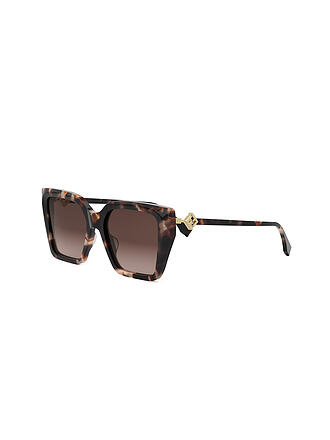 FENDI | Lunettes de soleil carrées havane marron FF Diamonds