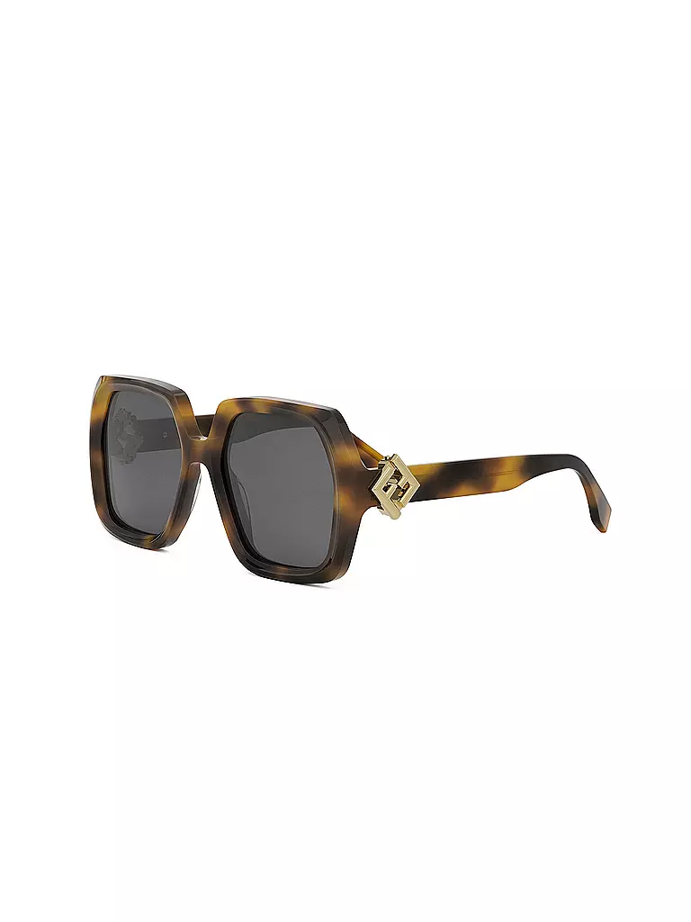 FENDI | Lunettes de soleil carrées havane FF Diamonds | braun