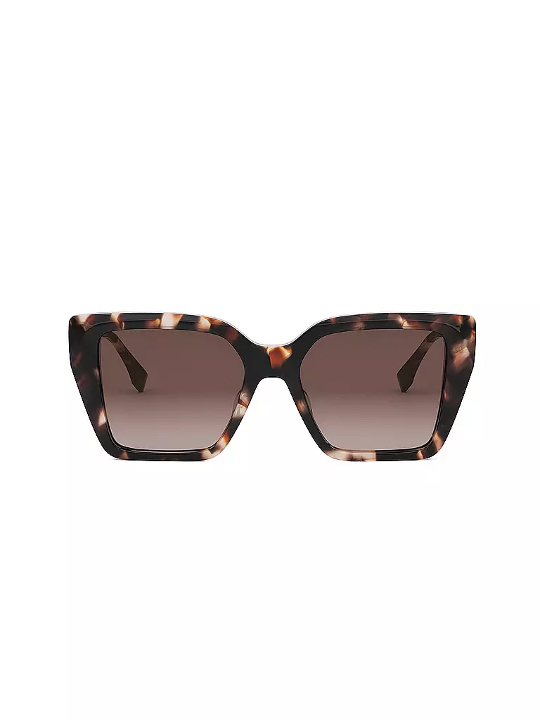 FENDI | Lunettes de soleil carrées havane marron FF Diamonds | 