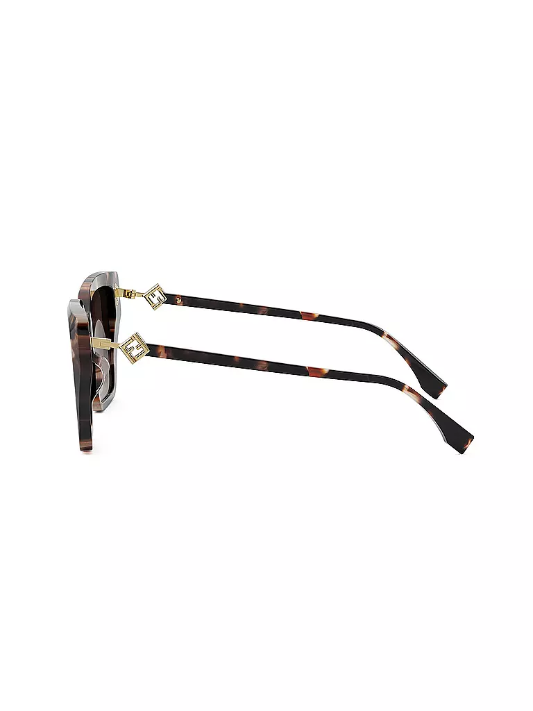 FENDI | Lunettes de soleil carrées havane marron FF Diamonds | 