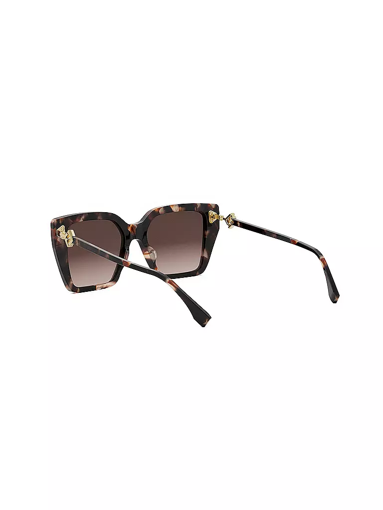 FENDI | Lunettes de soleil carrées havane marron FF Diamonds | 