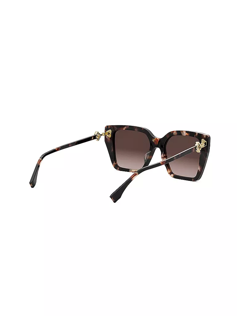 FENDI | Lunettes de soleil carrées havane marron FF Diamonds | 