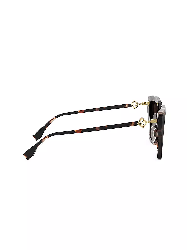 FENDI | Lunettes de soleil carrées havane marron FF Diamonds | 