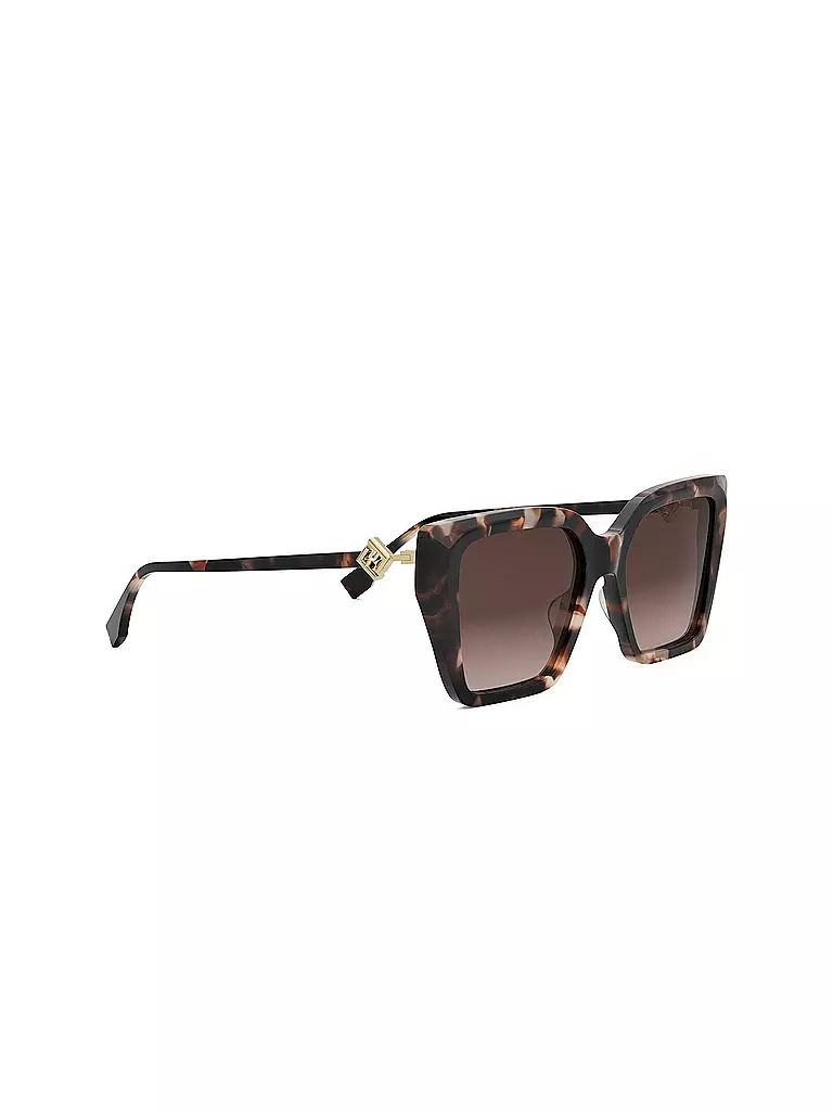 FENDI | Lunettes de soleil carrées havane marron FF Diamonds | 