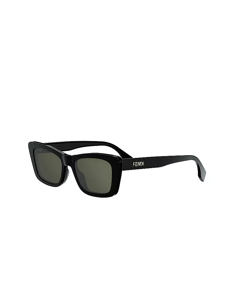 FENDI | Lunettes de soleil carrées noires avec lettrage FENDI | schwarz
