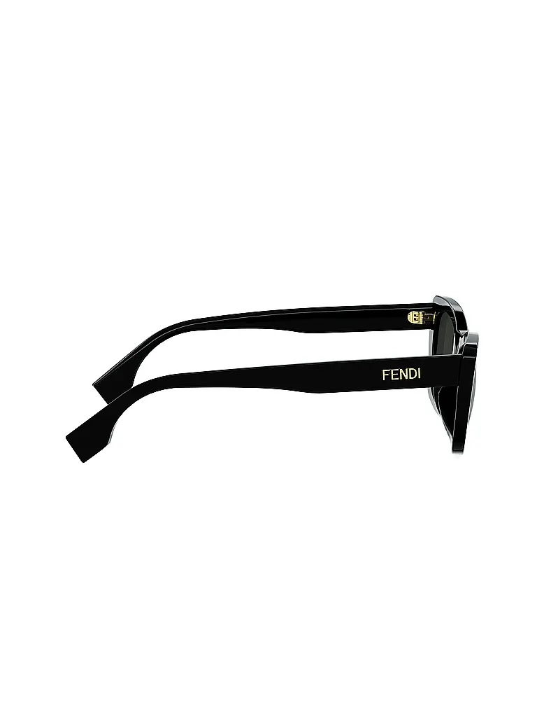 FENDI | Lunettes de soleil carrées noires avec lettrage FENDI | 