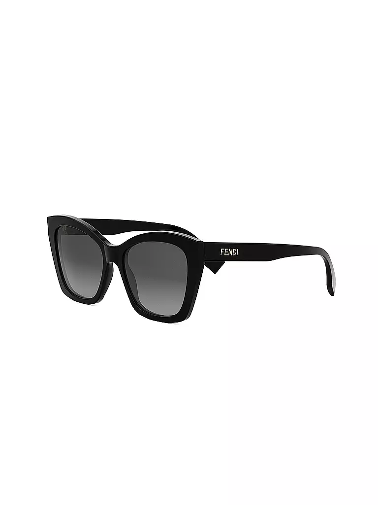 FENDI | Lunettes de soleil carrées noires avec logo FENDI | schwarz