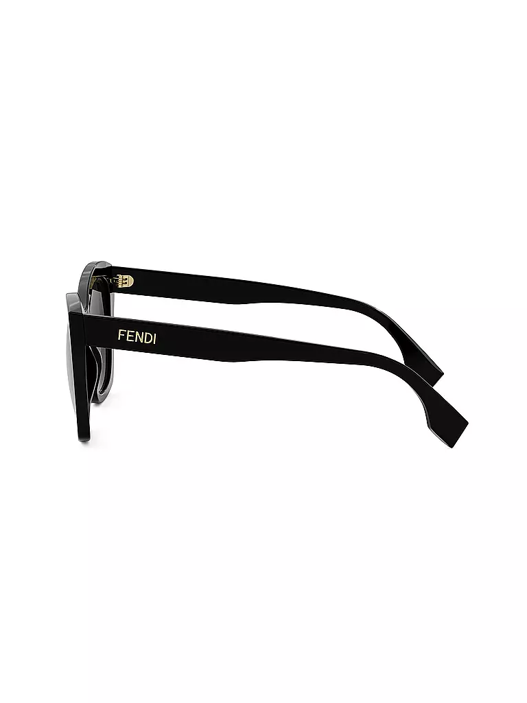 FENDI | Lunettes de soleil carrées noires avec logo FENDI | 