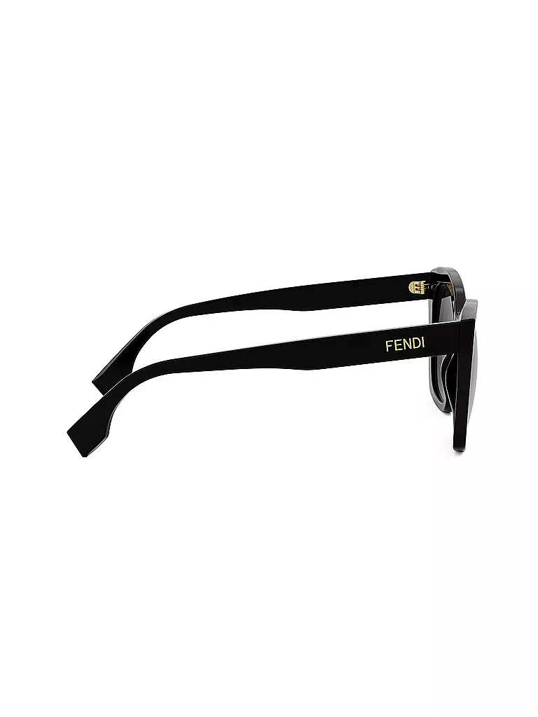 FENDI | Lunettes de soleil carrées noires avec logo FENDI | 