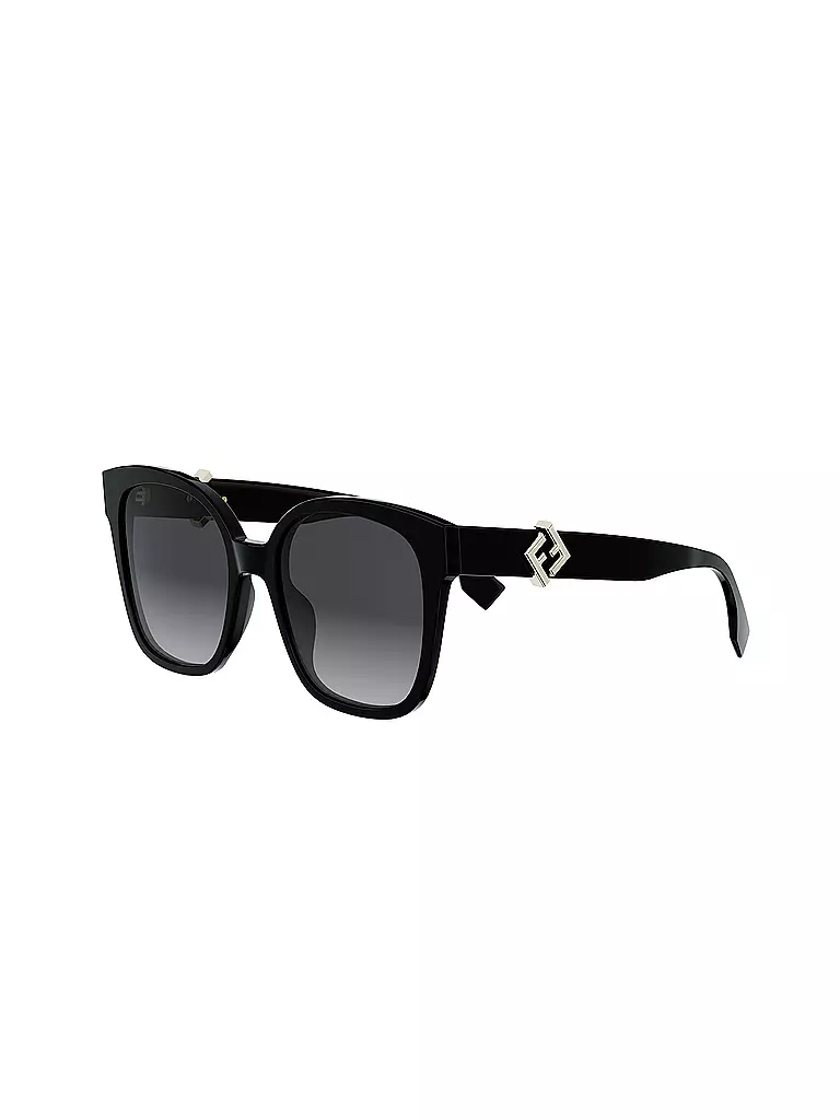 FENDI | Lunettes de soleil noires carrées FF Diamonds | schwarz