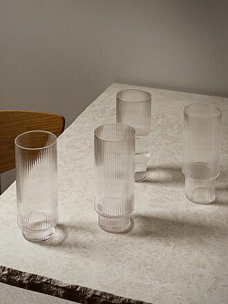 FERM LIVING | Lot de 4 verres à long drink RIPPLE