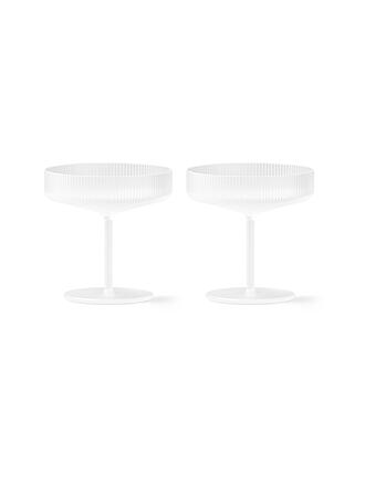 FERM LIVING | Coupes à champagne RIPPLE Forest, lot de 2