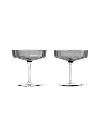 FERM LIVING | Coupes à champagne, lot de 2, RIPPLE Smoked