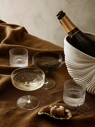 FERM LIVING | Coupes à champagne, lot de 2, RIPPLE Smoked