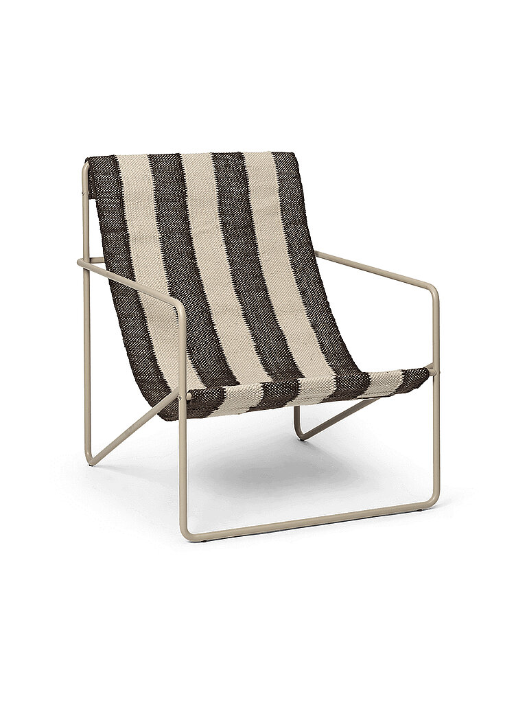 FERM+LIVING+Desert+Lounge+Chair+Cachemire+Blanc+casse+Chocolat+multicolore