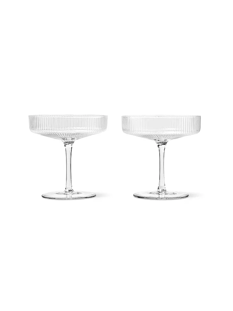 FERM LIVING | Champagnerglas 2er Set RIPPLE | Transparent