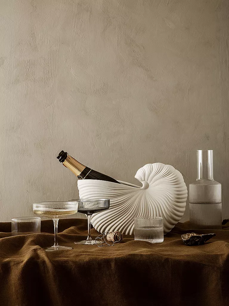 FERM LIVING | Coupes à champagne, lot de 2, RIPPLE Smoked | 