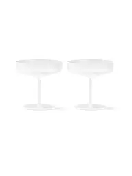 FERM LIVING | Coupes à champagne RIPPLE Forest, lot de 2 | Blanc