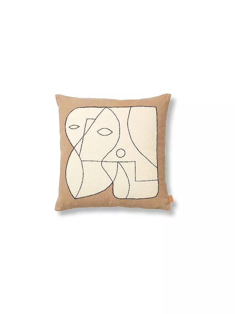 FERM LIVING | Coussin FIGURE CUSHION 50x50 Taupe White | Camel
