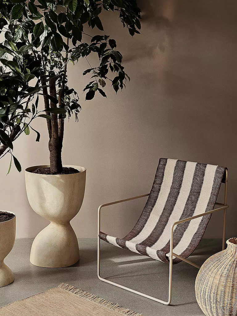 FERM LIVING | Desert Lounge Chair Cachemire Blanc cassé Chocolat | Multicolore