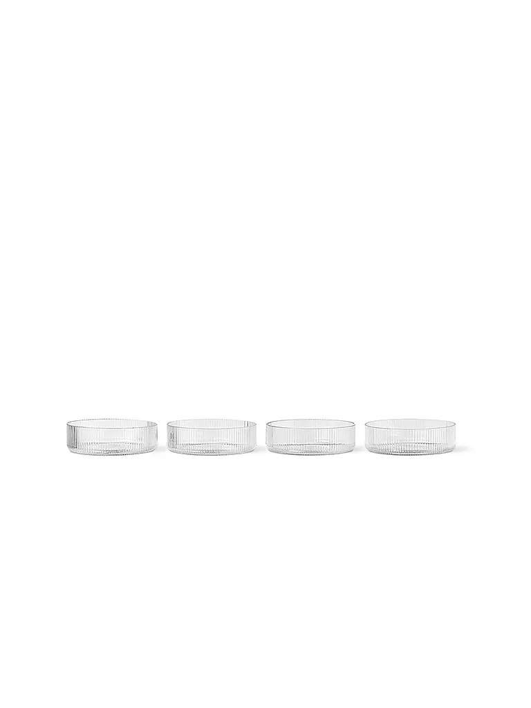 FERM LIVING | Ensemble de 4 bols Ripple transparents | transparent