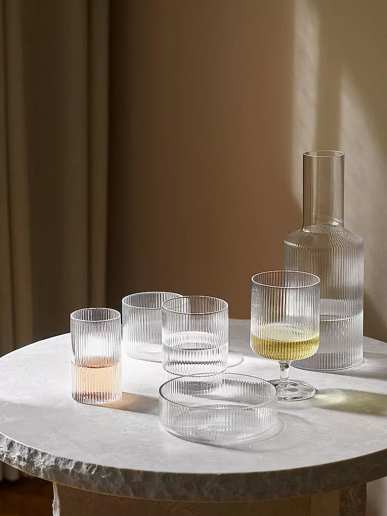 FERM LIVING | Ensemble de 4 bols Ripple transparents | 