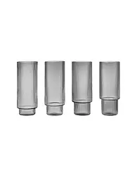 FERM LIVING | Lot de 4 verres à long drink RIPPLE | Transparent