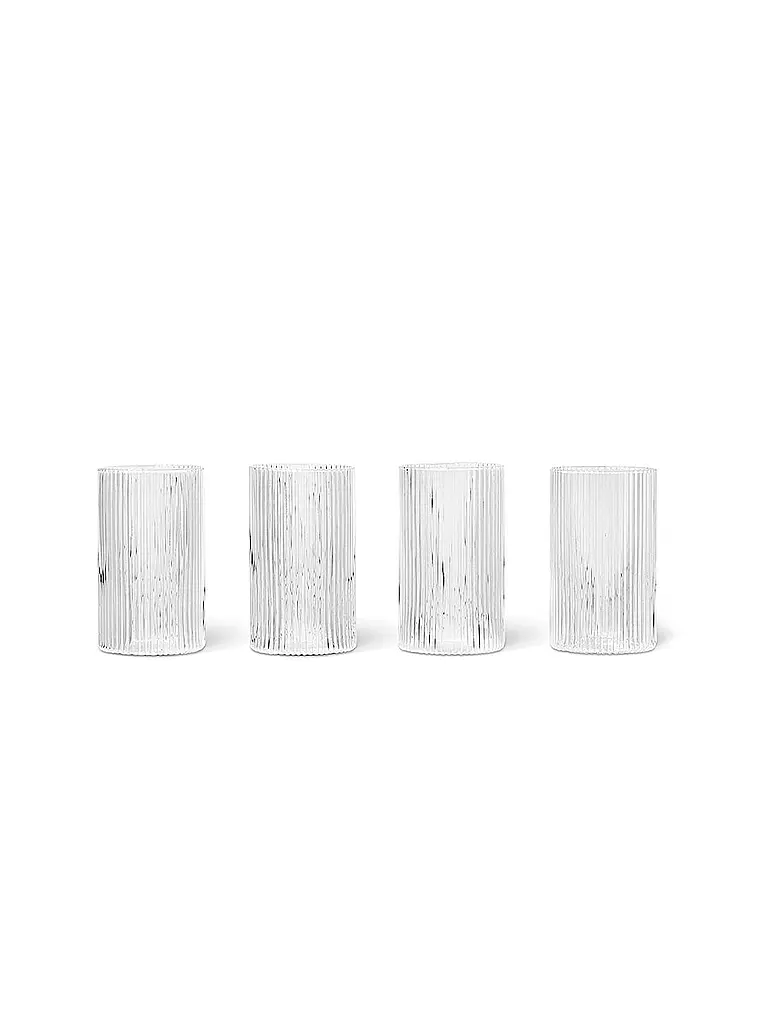FERM LIVING | Ensemble de 4 verres RIPPLE Clear | Transparent