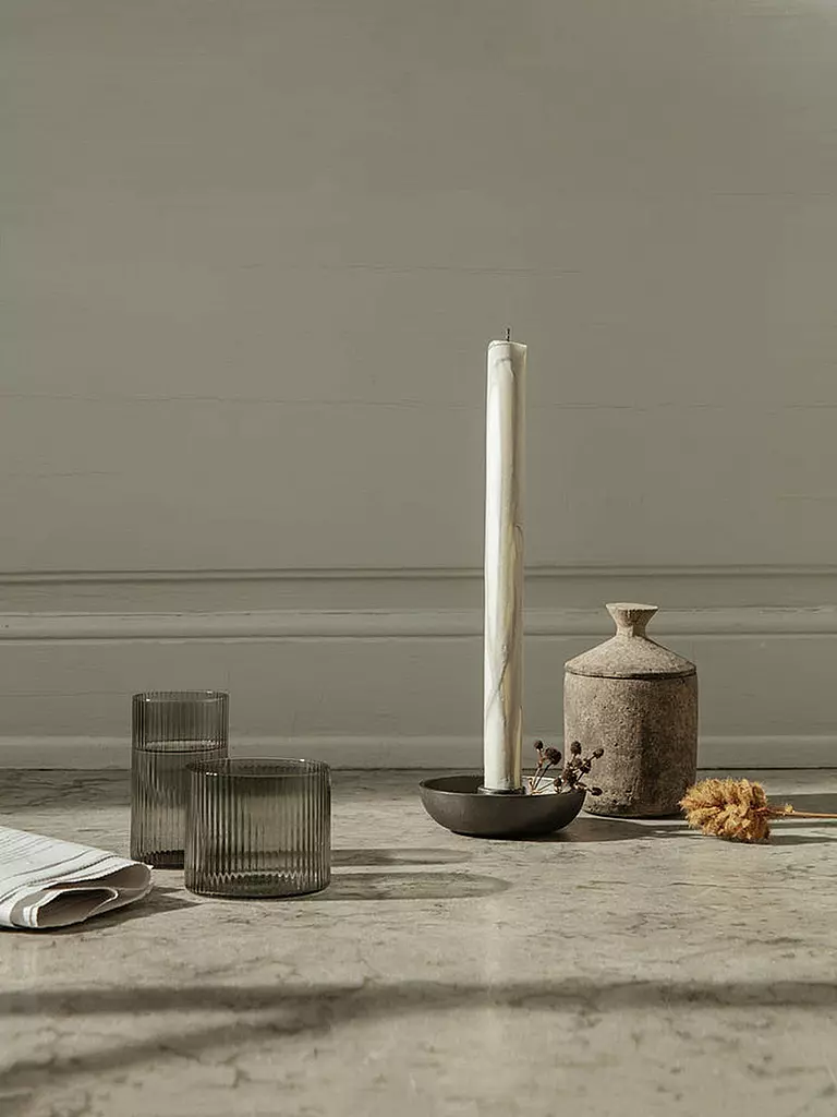 FERM LIVING | Ensemble de 4 verres RIPPLE Smoked Grey | Transparent
