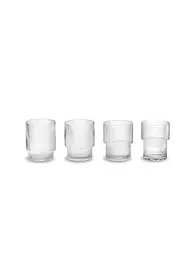 FERM LIVING | Lot de 4 verres à boire RIPPLE | Transparent